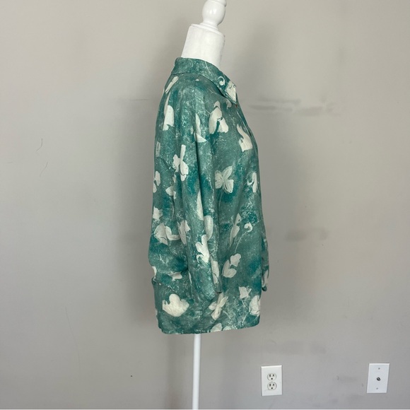 BY ANTHROPOLOGIE SHORT SLEEVE PRINTED LINEN BUTTON DOWN SHIRT SIZE XS - Picture 8 of 16